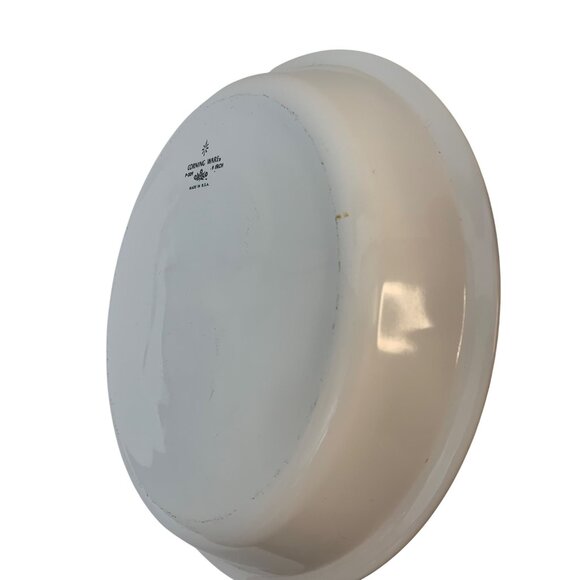 VTG Corning Ware P-309 9-Inch Pie Plate White With Blue Corn Floral Design 8411 - Picture 5 of 6